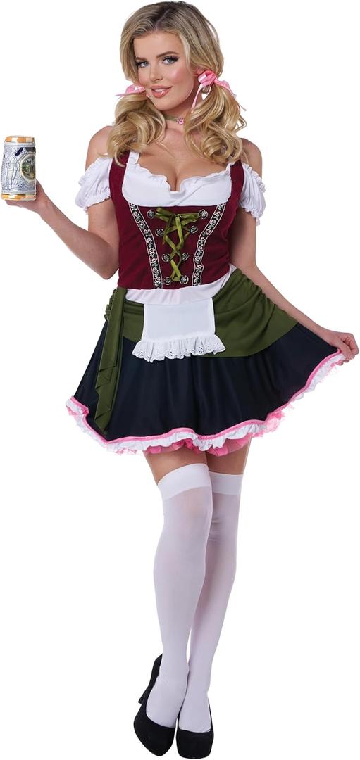 California Costumes Women's Eye Candy - Bavarian Bar Maid Adult (Red/Olive) S