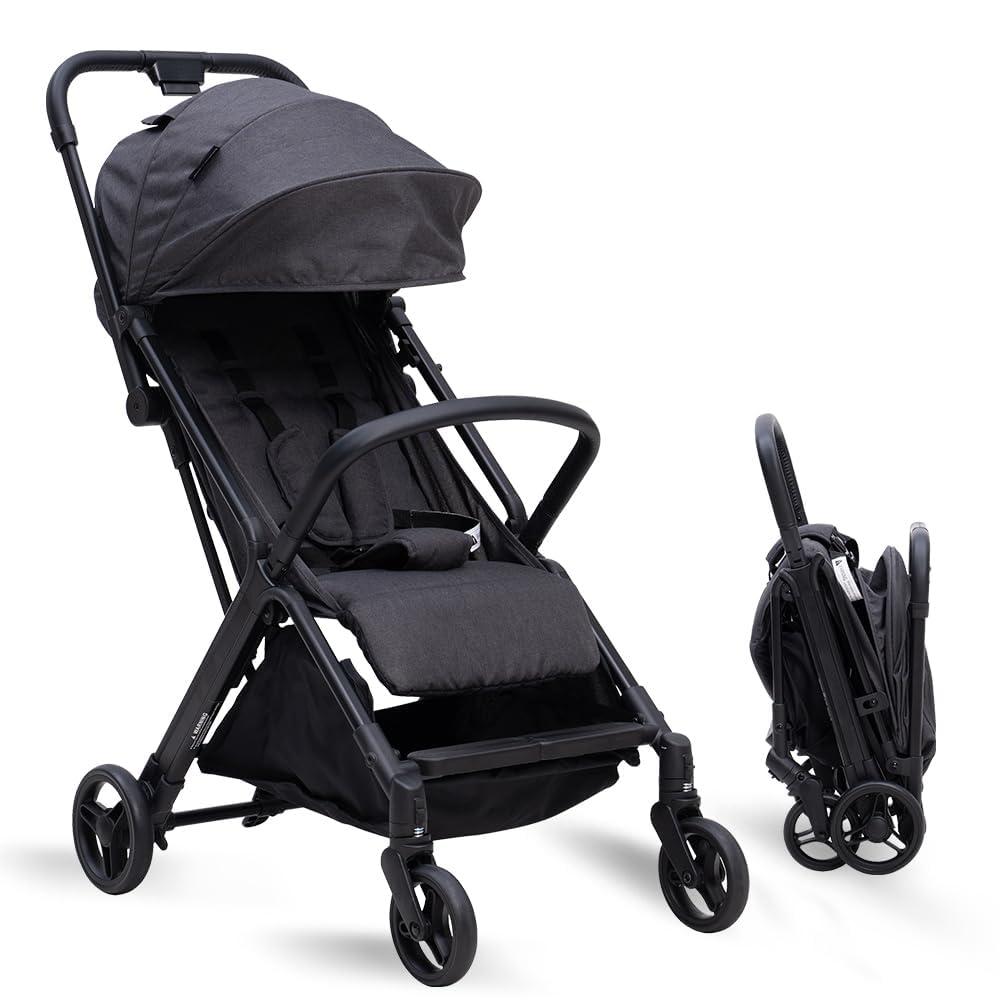 COOL KIDS Baby Stroller Umbrella Stroller with Automatic Fold,Baby Strollers with Pop Out Sun Canopy,Baby Airplane Travel Essentials(Black)