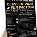 Graduation Party Table Decorations Class of 2026 Fun Facts Wood Sign With Stand High Middle School Graduation Decorations Grad Gifts for Him Her