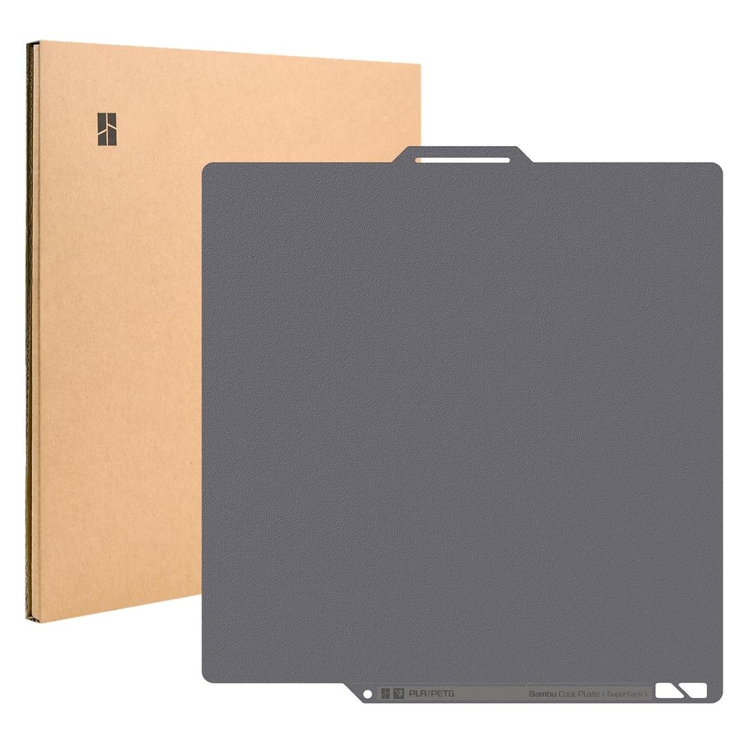 Bamboo Original Cool Plate SuperTack 257x257mm Dual-Sided PEI Build Plate for Bambu Lab P1S/P1P/X1C/X1E/A1 3D Printer,Flexible Print Bed Removable Surface Platform,Designed for PLA and PETG