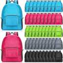 Eccliy 50 Pack Backpacks in Bulk 17 Inches Wholesale Back Pack Basic Backpack for adult Lightweight Outdoor Travel Bookbags, (5 Colors)