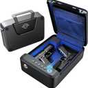 ONNAIS Alloy SE Rechargeable Portable Gun Safe, Biometric Gun Safe for Pistols, Fingerprint Handgun Safe with Keys, Keypad, Pistol Safe for Travel Nightstand Beside Home