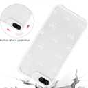 Jusy Compatible with iPhone 7 Plus/8 Plus Bow Phone Case, Cute Clear Ribbon Bowknot Pattern Aesthetic Soft TPU Transparent Cases Protective Phone Cover for Women Girly - White