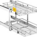 2-Tier Kitchen Cabinet Pull Out Shelf and Drawer Organizer Slide Out Pantry Storaqe Basket in Multiple Sizes (14" W x 21" D)