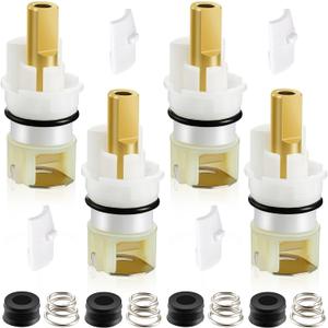 4 Pieces RP25513 Faucet Stem Replacement for Faucet Repair Kit with RP4993 Seat and Spring, 8 Cartridge for Kitchen