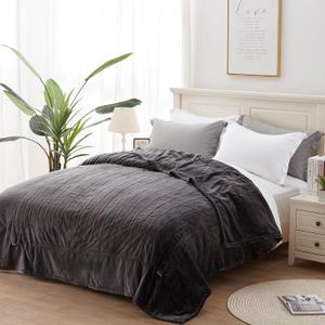 Westinghouse Heated Blanket, Electric Throw Blanket with 10 Heating Levels, 12 Hours Auto Off, Overheat Protection, Machine Washable, Flannel (Twin, 62x84 Inches, Charcoal)