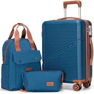Cosbarn Carry On Luggage 22x14x9 Airline Approved, 20 Inch Carry on Suitcases with Wheels, ABS Lightweight Carry-on Luggage, Travel Suitcase Set with Wheels and TSA Lock