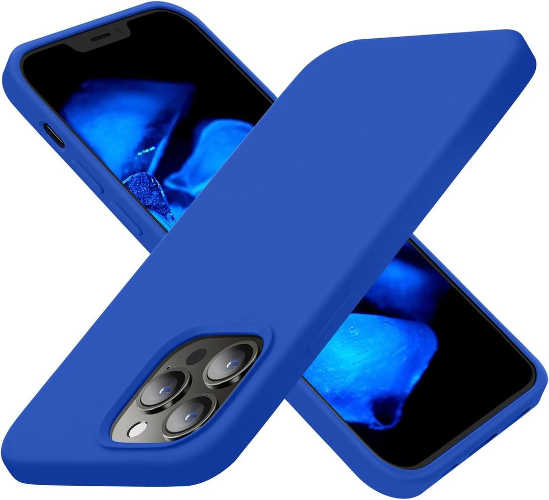 Cordking Designed for iPhone 13 Pro Case, Silicone Ultra Slim Shockproof Protective Phone Case with [Soft Anti-Scratch Microfiber Lining], 6.1 inch, Klein Blue