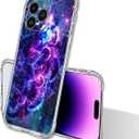Beaucov Case for iPhone 15 Pro Max,Purple Mandala Galaxy Sky Drop Protection Shockproof Case TPU Full Body Protective Scratch-Resistant Cover for iPhone 15 Pro Max