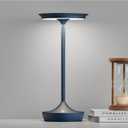 LED Cordless Table Lamps Rechargeable - Outdoor 6000mAh Battery Operated Portable Tables Light 3 Color Stepless Dimming Lamp with Memory Function for Patio Restaurant Dining Blue