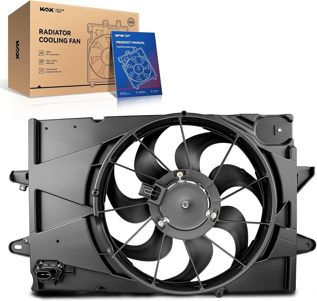 KAX Engine Radiator Cooling Fan, Compatible with 2010-2017 Equinox 2.4L, 2010-2017 Terrain 2.4L, Replace # 76271, 6010067, 2811870, 420119, FA70842, 621456