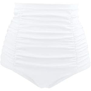 Tempt Me Women's High Waisted Swimsuit Bottom Tummy Control Ruched Bikini Bottom Vintage Swim Bottom Tankini Briefs, Size Medium
