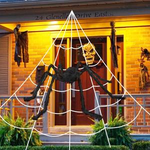 Giant Spider Web,200" Halloween Spider Web with 59" Spider,Halloween Decorations Outdoor