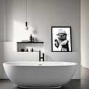 SYWENNOI Framed Otter Bathroom Canvas Wall Art Black and White 16x24 inches