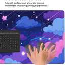 Extra Large Mouse Pad 48x24 Inch, Cute Cartoon Cat Starry Sky Desk Mat with Non-Slip Base, Purple Mousepad for Gaming Office, Soft Keyboard Mat for Full Desk Coverage