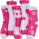 2 x Yebing Fuzzy Socks for Women Fluffy Slipper Winter Warm Cozy Plush Sleep Heart Gift Socks