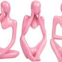 Yookat 3Pcs Thinker Statue Abstract Art Sculptures Resin Collectible Figurines for Fireplace Bedroom Kitchen Living Room Centerpieces Wedding Office Desk Birthday Gifts