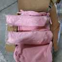 4 Pack Pink Chair Cushions with Ties Removable Covers, D-Shape Dining Kitchen Chair Seat Pads Non Slip 17"x16"
