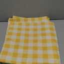 DII Checkered Tabletop Collection 100% Cotton, Machine Washable, Tablecloth, 52x52, Yellow