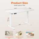 Sweetcrispy Electric Standing Desk Adjustable Height, 48x24 Inch Sit Stand Up Home Office Desks Computer Workstation PC Work Table with 3 Memory Preset Splice Wood Board Metal Frame, White