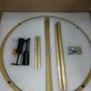 Majhoiw Modern Gold Chandeliers for Dining Room Over Table, Farmhouse Pendant Lighting Fixtures Drum Chandelier 4-Light Round Ceiling Lights