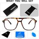 FEISEDY Blue Light Blocking Glasses Fake Nerd Clear Square Computer Lightweight Pilot Glasses Frame Oversized B2866