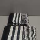 Tindbea Bathroom Rugs Set 2 Piece, Extra Soft and Absorbent Fluffy Striped Chenille Bath Mat Rug Set, Non Slip Bathroom Floor Mat, Machine Washable (20" x 32" Plus 16" x 24") (Black)