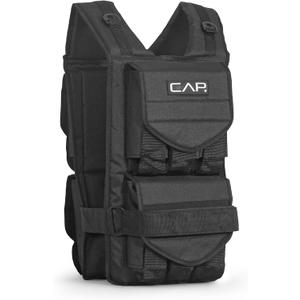 CAP Barbell Adjustable Weighted Vest, 50 lb, Black
