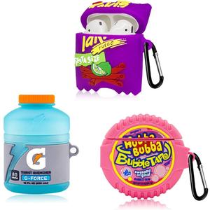 [3Pack]Cute Case for Airpod 2/1, 3D Cartoon Kawaii Bubble Gum&Sport Water&Purple Potato Airpods Cover Food Design Girl Boys Fashion Fun Protective Skin Accessories Silicone Case