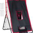 VEVOR Baseball and Softball Rebounder Net, PitchBack Baseball Pitching Net, Volleyball Pitch Return Trainer Rebound Net with Pitching Target, All Angle Fielding Rebound Net for Grounders Pop Flies