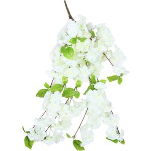 Cabilock Artificial Cherry Blossom Branches High Realism Fake Flowers for Wedding Arch Home Decor Silk Vines with Stems Easy Installation Decorative Flexibility for Wall Hanging (White)