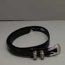 Silver Engraved Rope Edge Buckle Set Oil-Tanned Genuine Leather Western Ranger Belt (Black, 34)