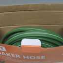 50 FT Water Saving Flat Soaker Hose with 20 Stakes for Garden Lawn - Durable Irrigation Tubing with Multi Directional Sprinkler Spray Up to 8 FT Range