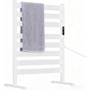 Towel Warmers for Bathroom, Heated Towel Racks for Bathroom, with Timer and Temperature Adjustment, Overheat Protection Function, Freestanding Towel Warmer. Suitable for Bathroom, Bedroom (White 8 Bar)