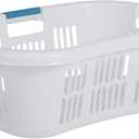 Rubbermaid Laundry Basket XL Hip-Hugger Basket 2.1-Bushel White Laundry Storage/Bathroom/Bedroom/Home Closet