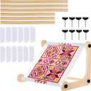 Adjustable Embroidery Table Stand,Cross Stitch Hoop Stand,Wood Embroidery Holder,Cross Stitch Frame for Lap or Table Top Cross Stitch or Tapestry Needlepoint Embroidery,2 Sizes Rod ( 11.8" and15.75)