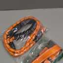 Ladoogo Reflective Dog Collar Padded with Soft Neoprene Breathable Adjustable Nylon Dog Collars for Small Medium Large Dogs (Medium (Pack of 1), Orange Collar+Leash)