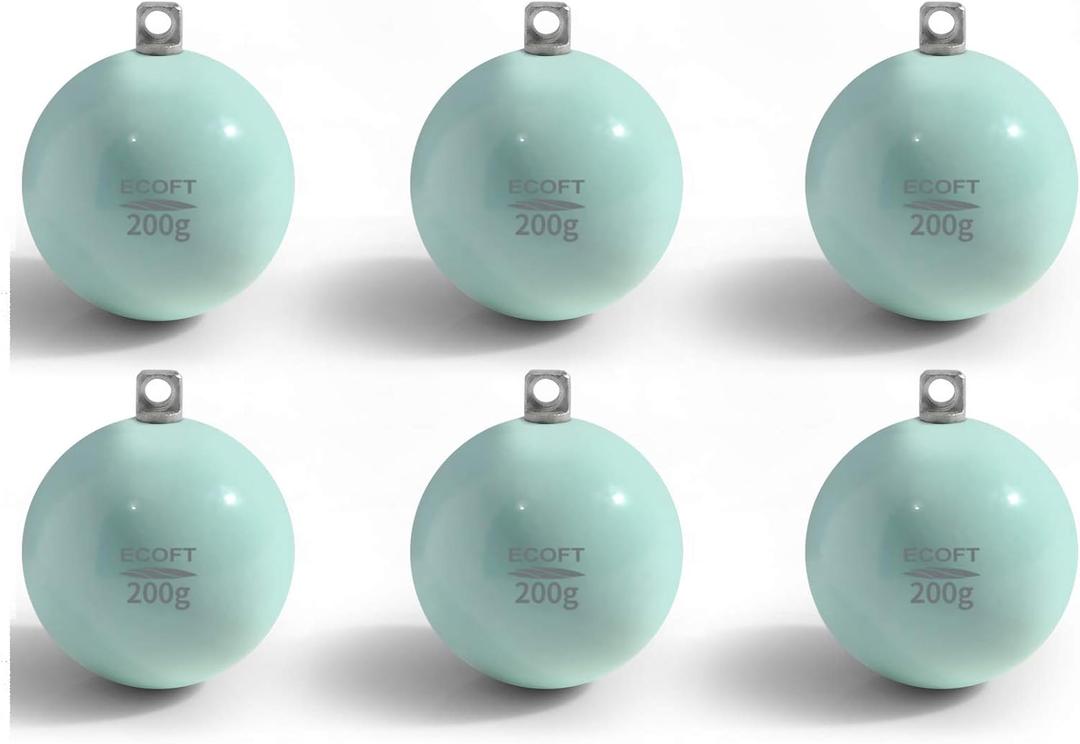 ECOFT Lead Free Fishing Weights Sinkers 20g-200g Coated Egg Sinkers Cannonball Weights Assorted Sizes Bag and Fishing Weights Assortment Box Non-Lead Fishing Weights Saltwater Freshwater