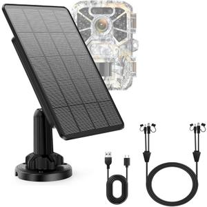 Trail Cameras Solar Panel, 12V Output Solar Panel Kit with 5000 mAh Rechargeable Lithium Battery, Solar Battery Charger for Hunting Game Camera