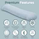 SleepCloud Weighted Body Pillow 6.5lbs - Weighted Pillow for Deeper Sleep (41 x 10) - Cooling Body Pillows for Adults, Side Sleeper Body Pillows with Cover (Arctic Blue)