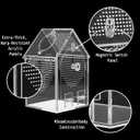 Jumping Spider Enclosure (5" *5" *8") Warp-Proof Seamless Acrylic Tarantula Terrarium with Magnetic Door & Feeding Hatch for Praying Mantis,Snail,Hermit Crabs,Reptile(Includes Decorative Accents)