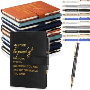 Kosiz 40 Pcs Employee Appreciation Gifts Bulk Inspirational A5 Leather Notebooks Journal with Pens Thank You Gift for Coworker Staff Social Worker Teacher Nurse Office Gifts (Multicolor)