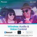 Pioneer DMH-130BT 6.8" Resistive Touchscreen, Double Din Bluetooth, Backup Camera, USB, FLAC, AM/FM Radio, Short Chassis, 50W x 4 Output, Steering Wheel Input