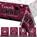 6 Pack Graduation Tablecloth Party Decorations, Class of 2026 Congrats Grad Plastic Tablecover Party Supplies, Maroon Rectangle Graduation Table Decorations for College High School Party, 54 x 108Inch