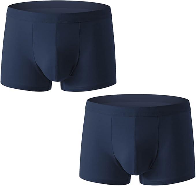 Boxer Briefs Men 2 Pack Men's Underwear Mid Waist Cotton Comfortable Solid Color Boxer Pants Size M