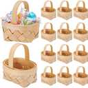 40 Pack Mini Weaving Baskets with Handles, Farmhouse Small Basket Farmhouse Flower Containers for Picnic Easter Weddings Party Favors Tree Hanging Ornaments Crafts, 2.9x2.6x1.85Inch