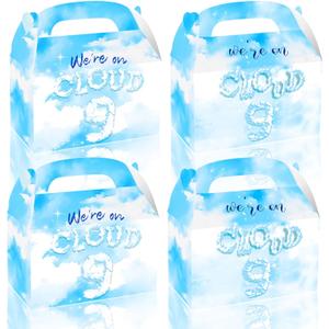 LaVenty 12 PCS On Cloud 9 Party Boxes 9th Birthday Party Favor Treat Candy Goodie Bags for On Cloud 9 Birthday Bridal Shower Wedding