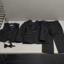Boys Suits 5 Pieces Slim Fit Blazer Pants Black Blue Outfit Suit for Wedding, Size 5 