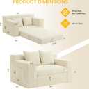 Boneless Couch,Boneless Loveseat Sleeper Sofa Bed – 3-in-1 Convertible Couch Bed with Side Pockets & Handle,Pull Out Corduroy Futon for Small Space,Living Room & Bedroom,2 Pillows Included,No Assembly, 2 Seater Sofa