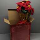 2 Pack 18" Lighted Large Artificial Poinsettias for Outdoors LED Poinsettia Flowers Artificial Faux Poinsettia Plants Poinsettia Christmas Decorations for Office Home Kitchen Decor (Red)